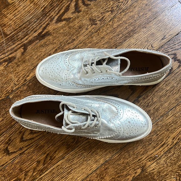 Metallic Silver Loafers - Picture 2 of 5